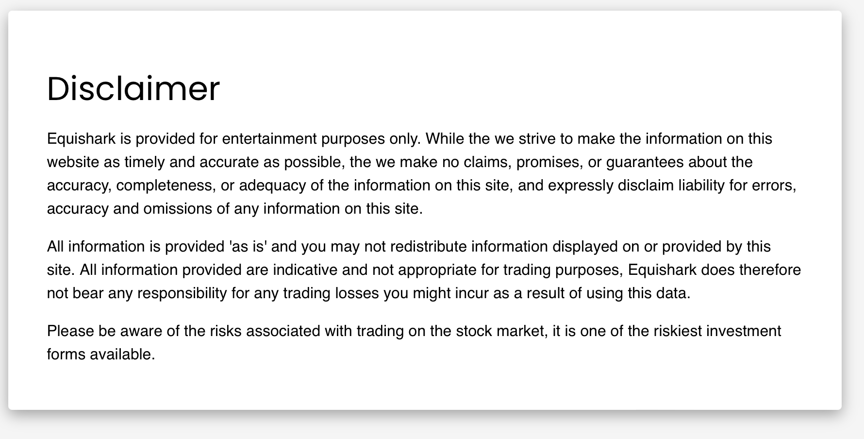 Disclaimer