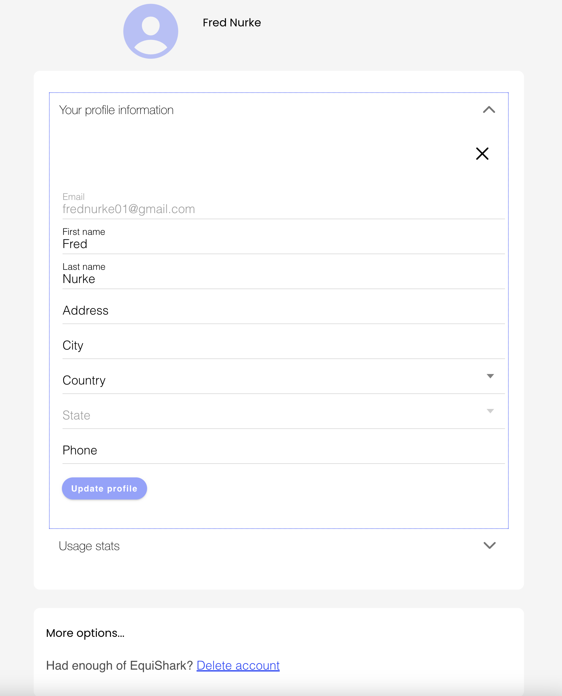 My Profile Data