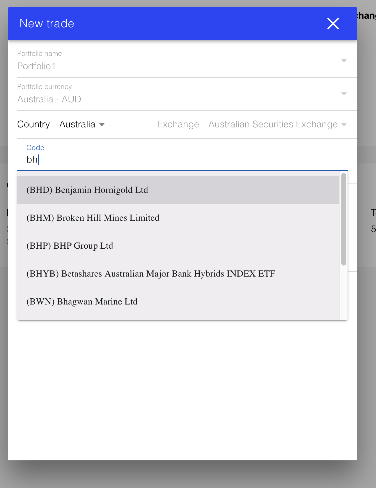 Entering Stock Code